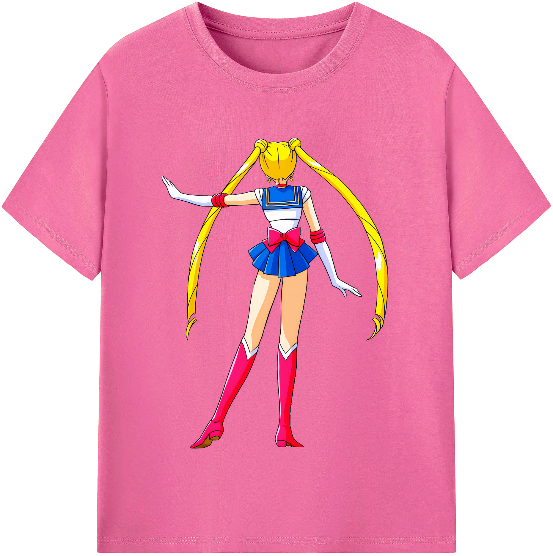（画像用） 美少女戦士セーラームーン 月野 うさぎ つきの うさぎ Sailor Moon Tsukino Usagi レディースカジュアルプリントTシャツ（綿100％）
